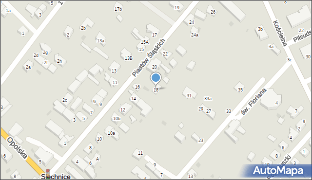 Siechnice, Piastów Śląskich, 18, mapa Siechnice