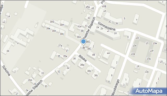 Siechnice, Piastów Śląskich, 38, mapa Siechnice