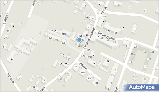 Siechnice, Piastów Śląskich, 39A, mapa Siechnice