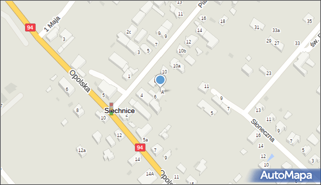 Siechnice, Piastów Śląskich, 6A, mapa Siechnice