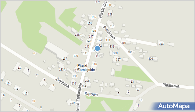 Siedlce, Piaski Zamiejskie, 118, mapa Siedlce
