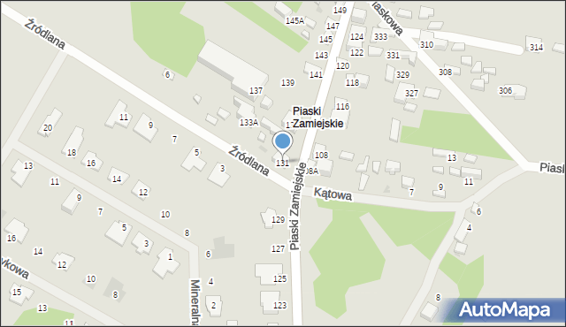 Siedlce, Piaski Zamiejskie, 131, mapa Siedlce