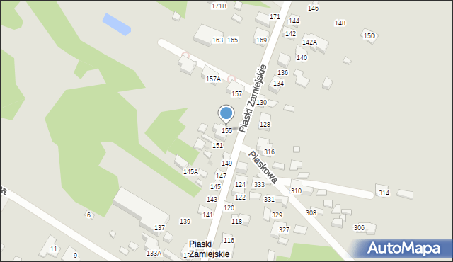 Siedlce, Piaski Zamiejskie, 155, mapa Siedlce