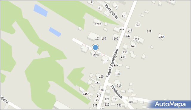 Siedlce, Piaski Zamiejskie, 157A, mapa Siedlce