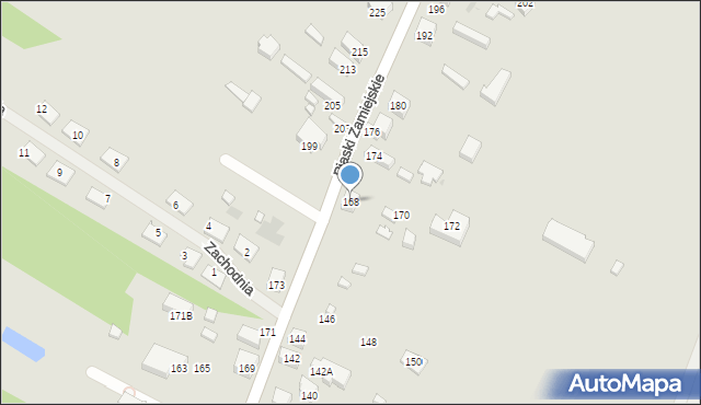 Siedlce, Piaski Zamiejskie, 168, mapa Siedlce