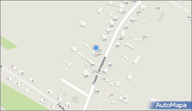 Siedlce, Piaski Zamiejskie, 213, mapa Siedlce