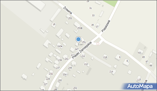 Siedlce, Piaski Zamiejskie, 249, mapa Siedlce