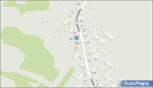 Siedlce, Piaski Zamiejskie, 65, mapa Siedlce