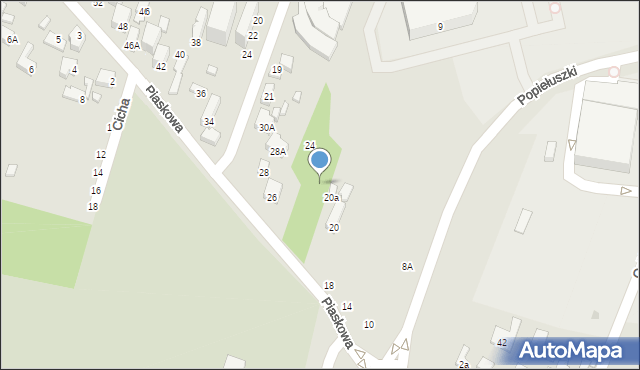 Siedlce, Piaskowa, 22, mapa Siedlce