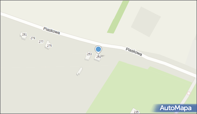 Siedlce, Piaskowa, 251, mapa Siedlce