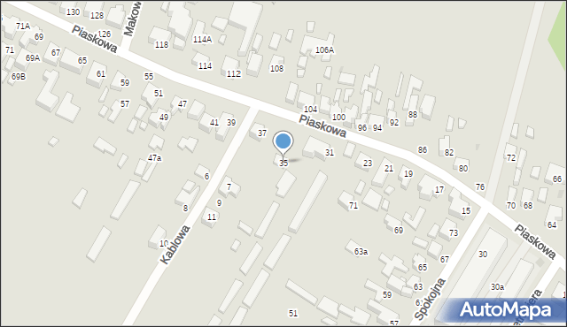 Siedlce, Piaskowa, 35, mapa Siedlce