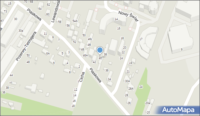 Siedlce, Piaskowa, 40, mapa Siedlce