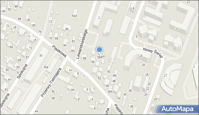 Siedlce, Piaskowa, 54A, mapa Siedlce
