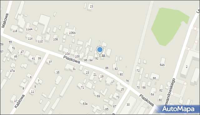 Siedlce, Piaskowa, 90, mapa Siedlce