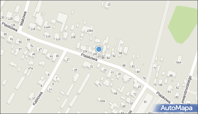 Siedlce, Piaskowa, 98, mapa Siedlce