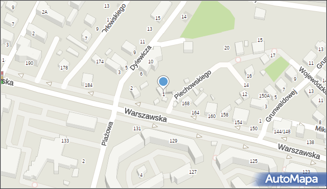 Siedlce, Piechowskiego Karola, 1, mapa Siedlce