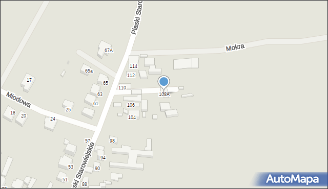 Siedlce, Piaski Starowiejskie, 108A, mapa Siedlce