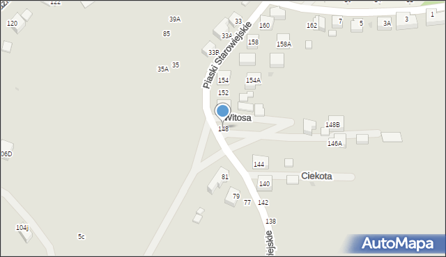 Siedlce, Piaski Starowiejskie, 148, mapa Siedlce