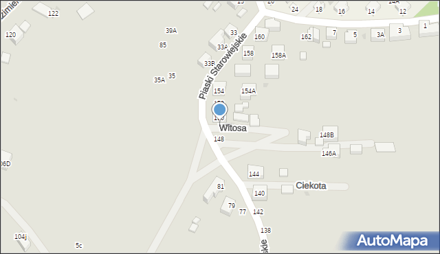 Siedlce, Piaski Starowiejskie, 156, mapa Siedlce