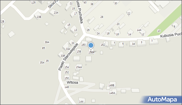 Siedlce, Piaski Starowiejskie, 158A, mapa Siedlce