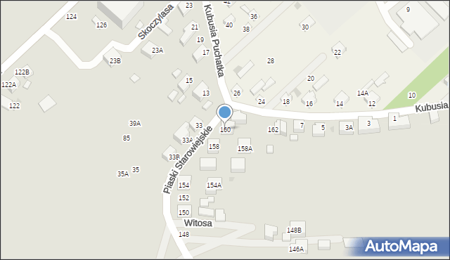 Siedlce, Piaski Starowiejskie, 160, mapa Siedlce