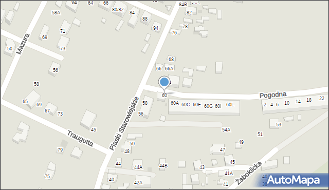 Siedlce, Piaski Starowiejskie, 60, mapa Siedlce