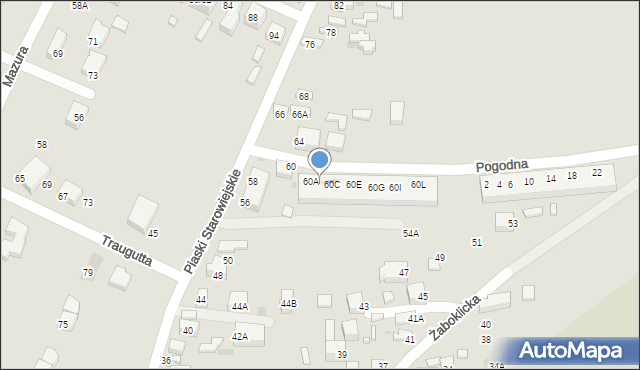 Siedlce, Piaski Starowiejskie, 60B, mapa Siedlce