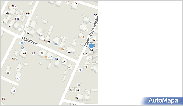 Siedlce, Piaski Starowiejskie, 84A, mapa Siedlce