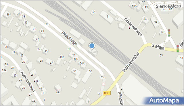 Siedlce, Pileckiego Witolda, rtm., 12, mapa Siedlce