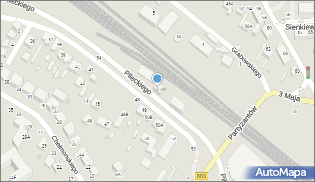 Siedlce, Pileckiego Witolda, rtm., 14, mapa Siedlce