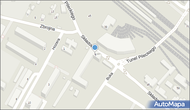 Siedlce, Pileckiego Witolda, rtm., 5, mapa Siedlce