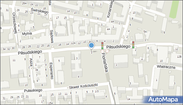 Siedlce, Piłsudskiego Józefa, marsz., 1, mapa Siedlce