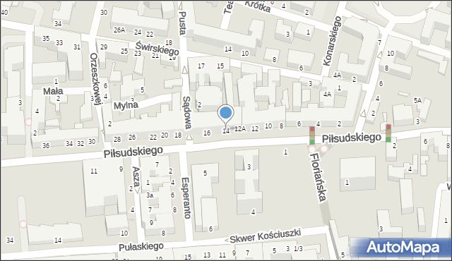 Siedlce, Piłsudskiego Józefa, marsz., 14, mapa Siedlce