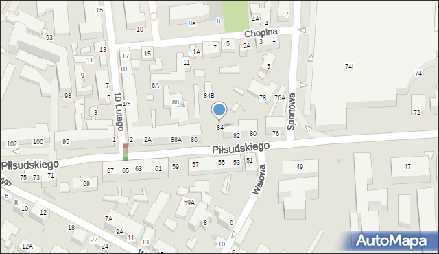 Siedlce, Piłsudskiego Józefa, marsz., 84, mapa Siedlce