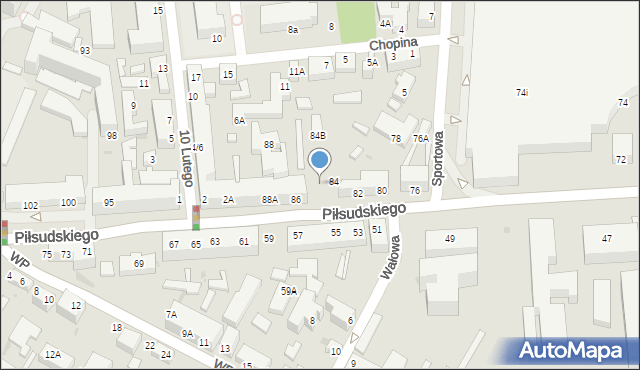 Siedlce, Piłsudskiego Józefa, marsz., 84A, mapa Siedlce