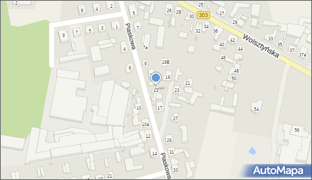 Siedlec, Piaskowa, 13, mapa Siedlec
