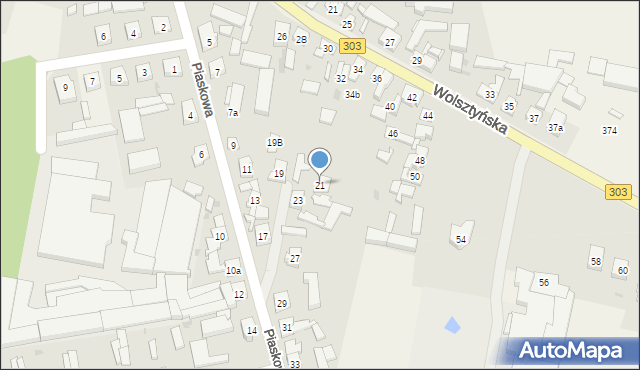 Siedlec, Piaskowa, 21, mapa Siedlec