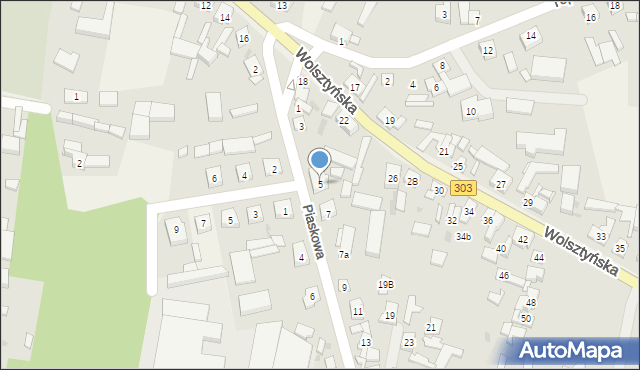 Siedlec, Piaskowa, 5, mapa Siedlec