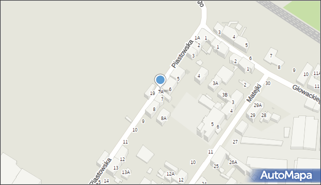 Siemianowice Śląskie, Piastowska, 7A, mapa Siemianowice Śląskie