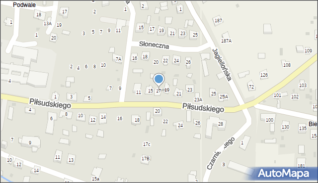 Sieniawa, Piłsudskiego Józefa, marsz., 17, mapa Sieniawa