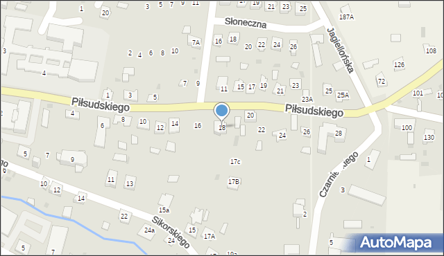 Sieniawa, Piłsudskiego Józefa, marsz., 18, mapa Sieniawa