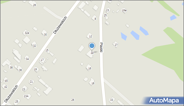 Siennica, Piaski, 14, mapa Siennica