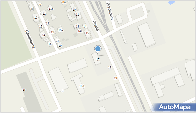 Sierakowice, Piwna, 17a, mapa Sierakowice