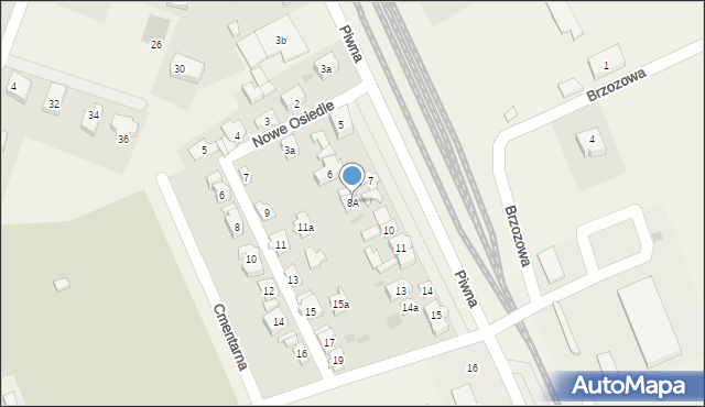 Sierakowice, Piwna, 8A, mapa Sierakowice