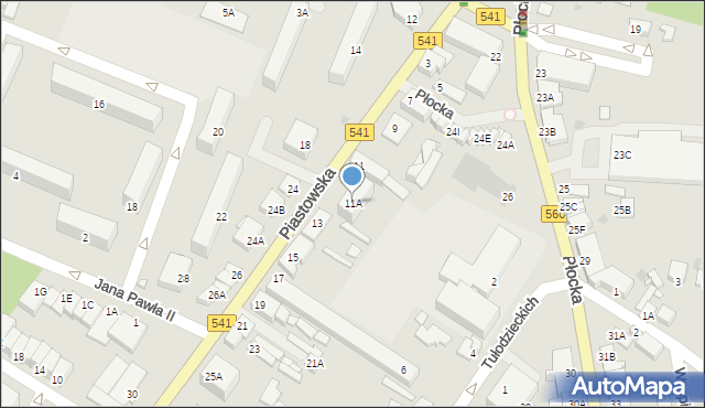 Sierpc, Piastowska, 11A, mapa Sierpc