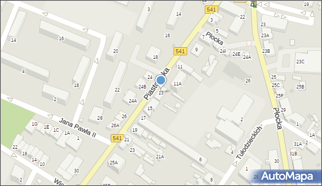 Sierpc, Piastowska, 13, mapa Sierpc