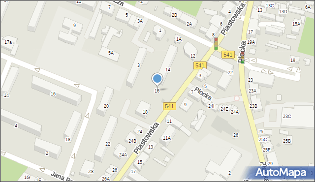 Sierpc, Piastowska, 16, mapa Sierpc