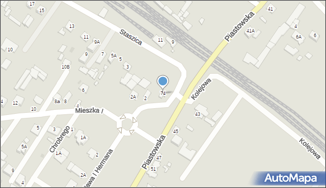 Sierpc, Piastowska, 74, mapa Sierpc