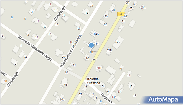 Sierpc, Piastowska, 88, mapa Sierpc