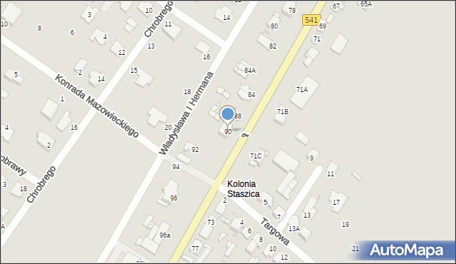 Sierpc, Piastowska, 90, mapa Sierpc